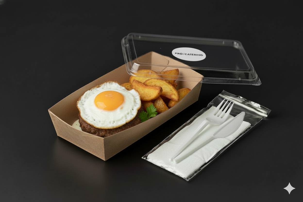 Бифштекс мясной с яйцом и картофелем по-деревенски